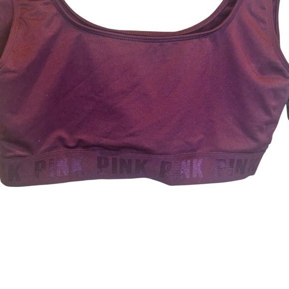 VICTORIAS SECRET ULTIMATE GYM TO SWIM SPORTS BRA BIKINI TOP Maroon Large NEW - Picture 2 of 9